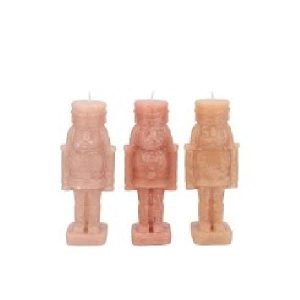 Frosty Nutcracker warm sand mix candle 4x4x12 cm