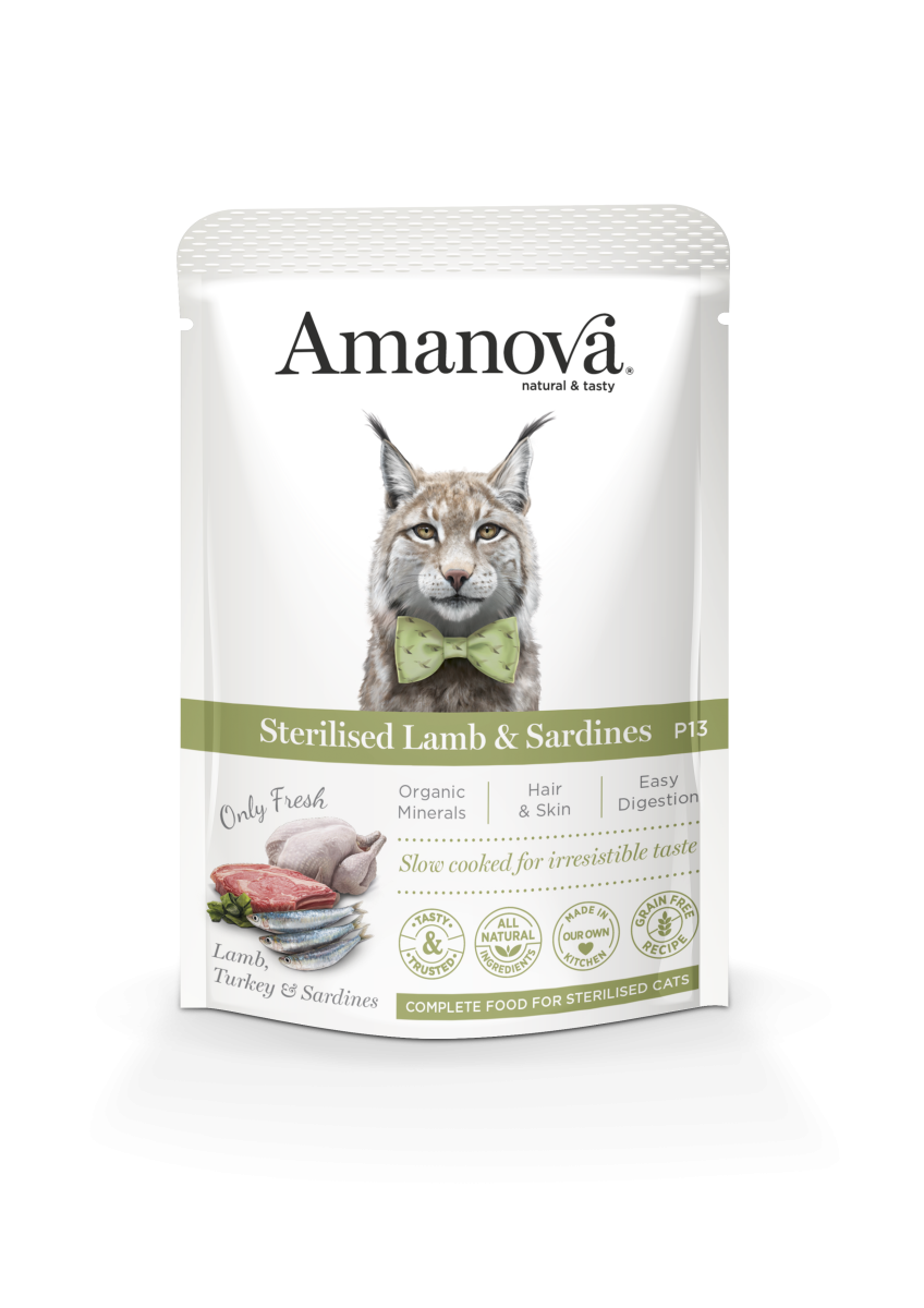 AMANOVA GF C STERILISED LAMB & SARDINES 85G P13 - Afbeelding 2